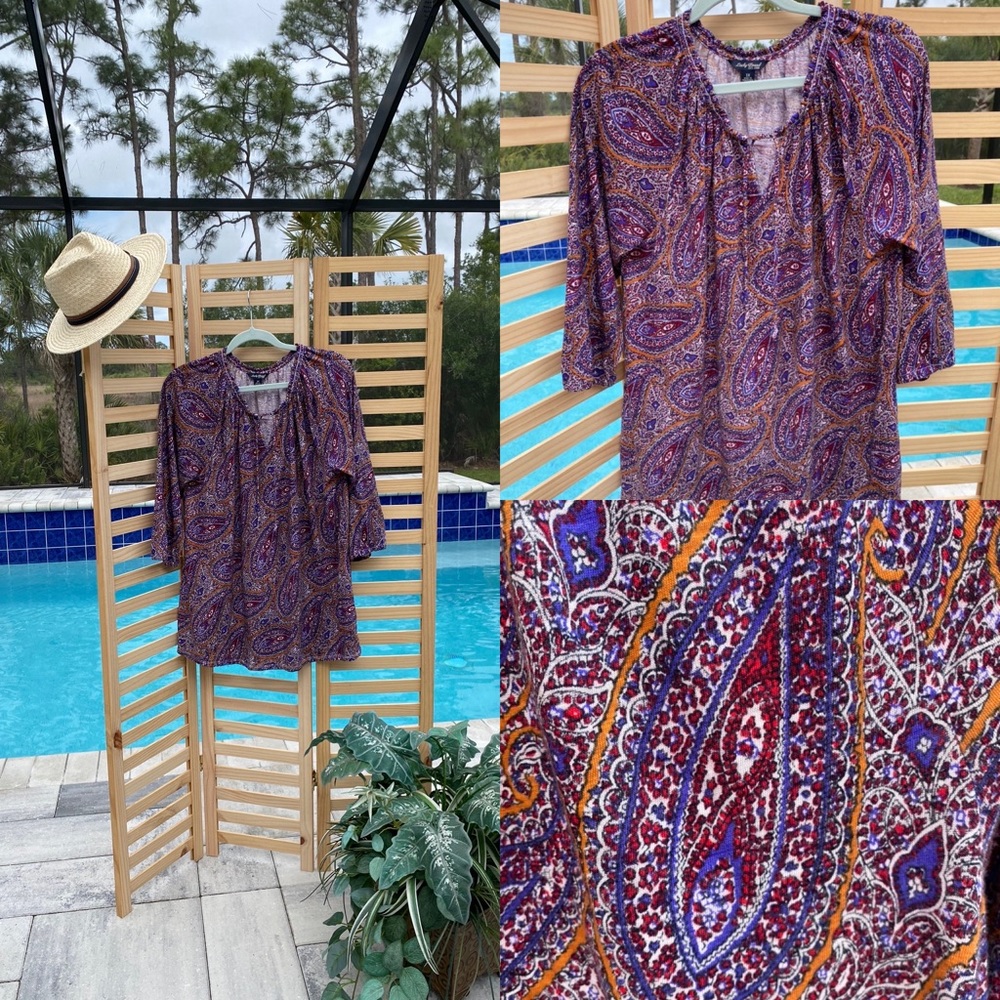 Lucky Brand Paisley Top 1X